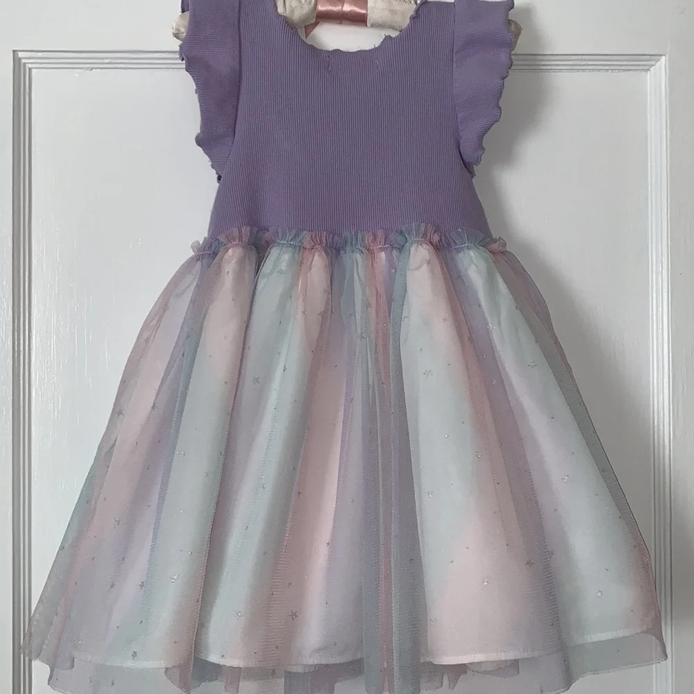 Pippa & Julie Lavender Dress 2T Tulle Bottom EUC - Picture 2 of 12